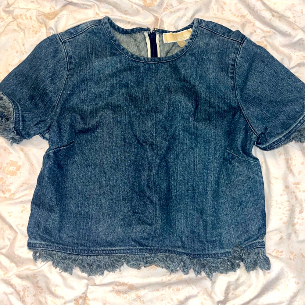 Michael Kors Cropped Jean Shirt